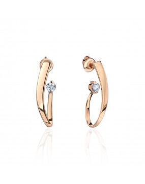 Серьги из красного золота 585 пробы с фианитами 01С1113802