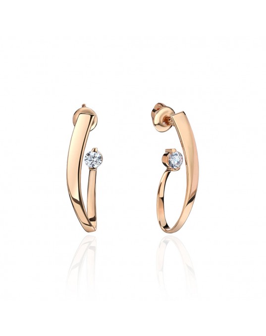 Серьги из красного золота 585 пробы с фианитами 01С1113802