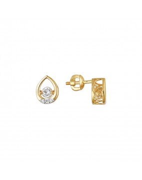 Серьги из желтого золота 585 пробы с фианитами 01С1311864Р