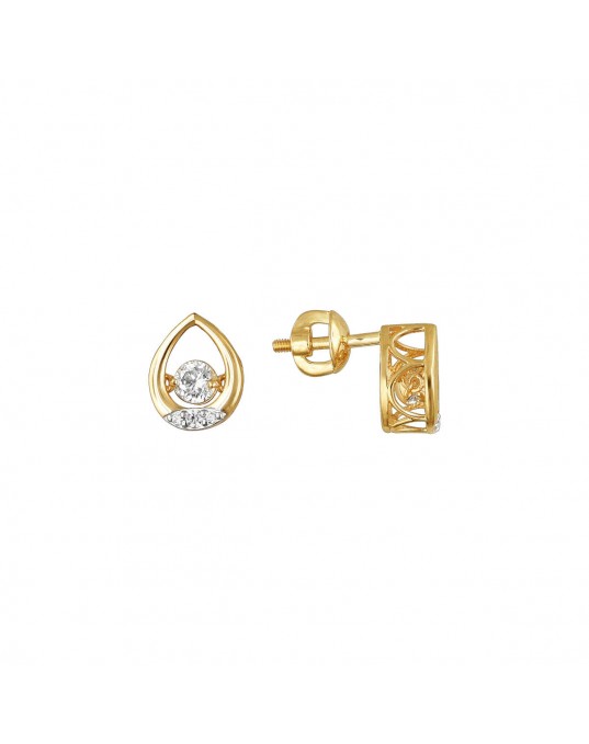 Серьги из желтого золота 585 пробы с фианитами 01С1311864Р