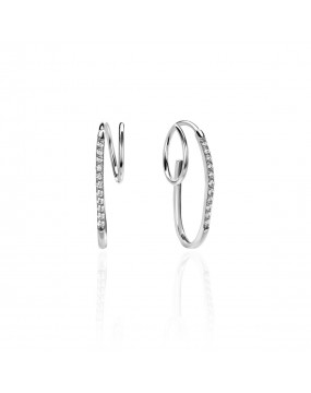 Серьги из белого золота 585 пробы с фианитами 01С1212622