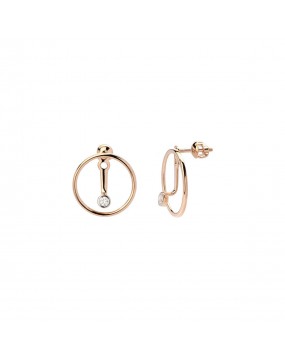 Серьги из красное золота 585 пробы с фианитами 01С1113023Р