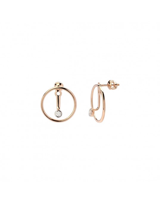 Серьги из красное золота 585 пробы с фианитами 01С1113023Р