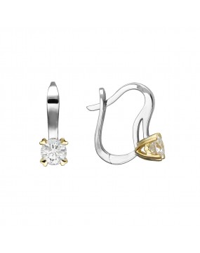 Серьги из комбинированного золота 750 пробы с бриллиантами 01С6812349