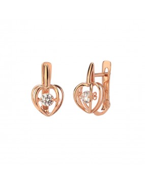 Серьги из золоченого серебра 925 пробы с фианитами 01С157964А