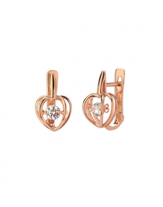 Серьги из золоченого серебра 925 пробы с фианитами 01С157964А