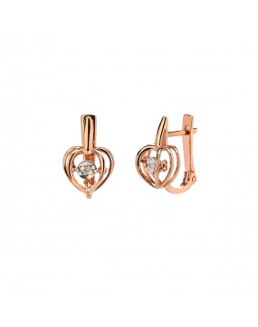 Серьги из золоченого серебра 925 пробы с бриллиантами 01С657964РА