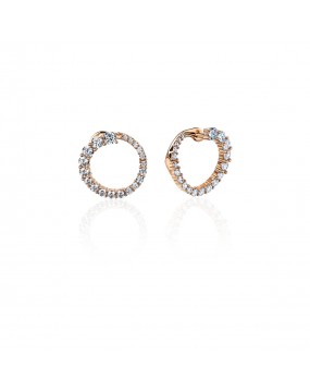 Серьги из красного золота 585 пробы с фианитами 01С1113714