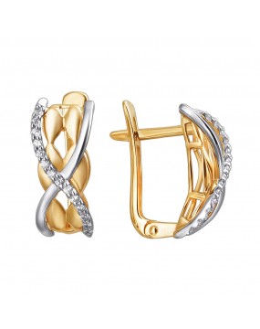 Серьги из красного золота 585 пробы с фианитами 01С1611563