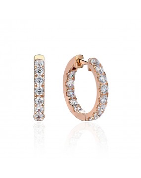 Серьги из красного золота 585 пробы с фианитами 01С1113952
