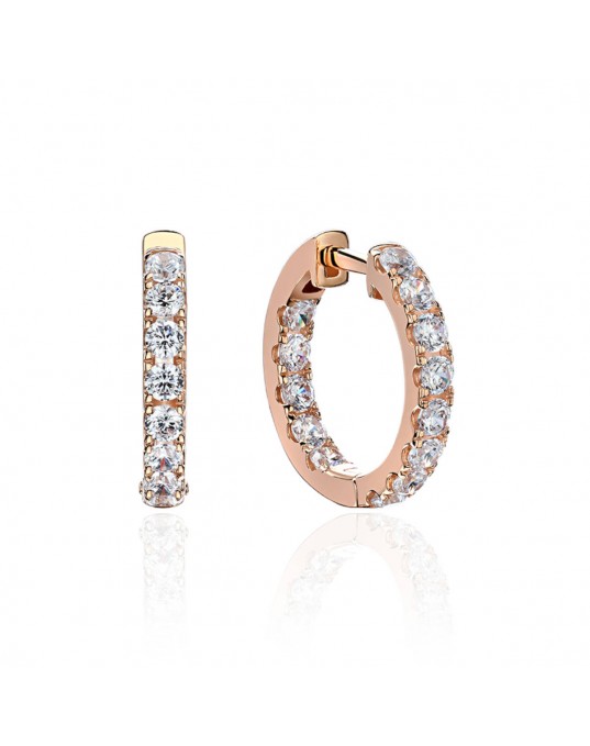 Серьги из красного золота 585 пробы с фианитами 01С1113952