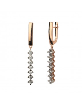 Серьги из золоченого серебра 925 пробы с фианитами 01С1513895РА