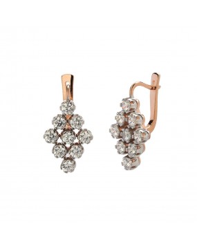 Серьги из золоченого серебра 925 пробы с фианитами 01С1513897РА