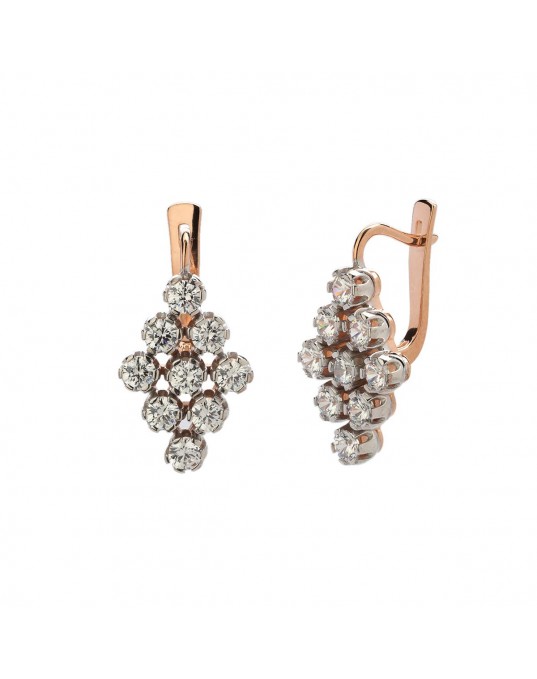 Серьги из золоченого серебра 925 пробы с фианитами 01С1513897РА