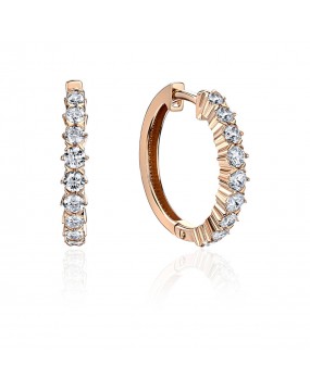 Серьги из красного золота 585 пробы с фианитами 01С1113956