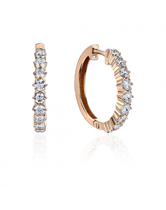 Серьги из красного золота 585 пробы с фианитами 01С1113956