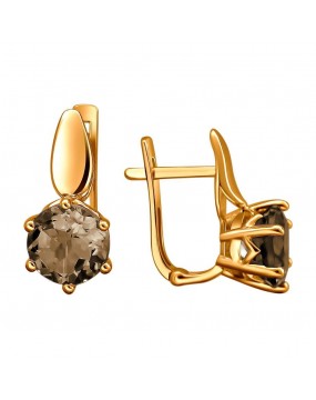 Серьги из красного золота 585 пробы с топазами 01С3112171-3