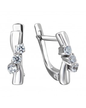 Серьги из серебра 925 пробы с фианитами 01С153856