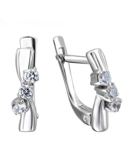 Серьги из серебра 925 пробы с фианитами 01С153856