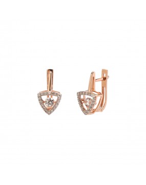Серьги из красного золота 585 пробы с фианитами 01С1113369Р