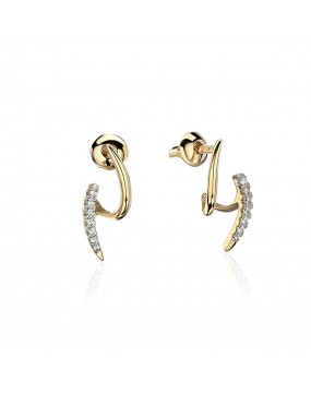 Серьги из желтого золота 585 пробы с фианитами 01С1313944Р