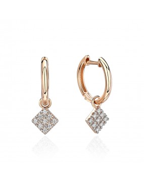 Серьги из красного золота 585 пробы с фианитами 01С1113734Р