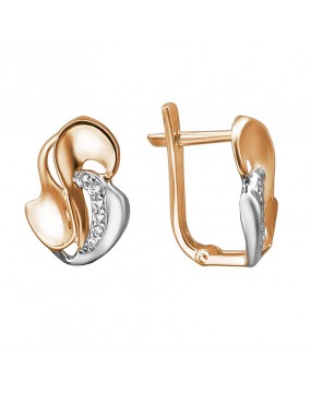 Серьги из красного золота 585 пробы с фианитами 01С1112934Р