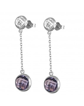 Серьги из серебра 925 пробы со стеклом 01С258037-2