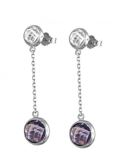 Серьги из серебра 925 пробы со стеклом 01С258037-2