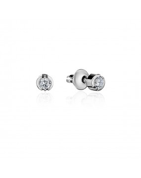 Серьги из белого золота 585 пробы с фианитами 01С125754