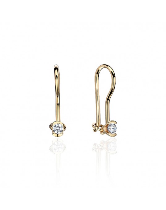 Серьги из желтого золота 585 пробы с фианитами 01С138537