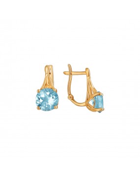 Серьги из красного золота 585 пробы с топазами 01С3111602-1