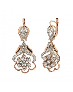 Серьги из золоченого серебра 925 пробы с фианитами 01С1513891РА