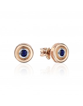 Серьги из красного золота 585 пробы с сапфирами 01С517568-3