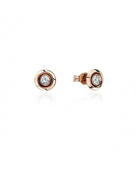 Серьги из красного золота 585 пробы с фианитами 01С1113812