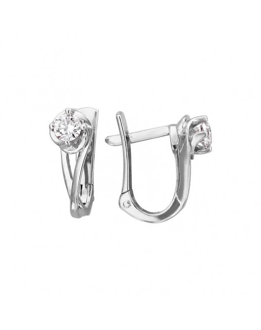 Серьги из серебра 925 пробы с фианитами 01С155750