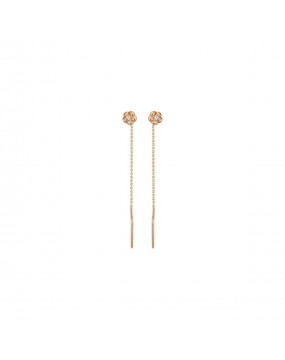 Серьги из красного золота 585 пробы с фианитами 01С118545