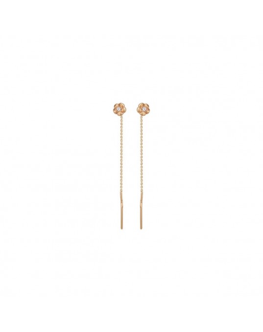 Серьги из красного золота 585 пробы с фианитами 01С118545