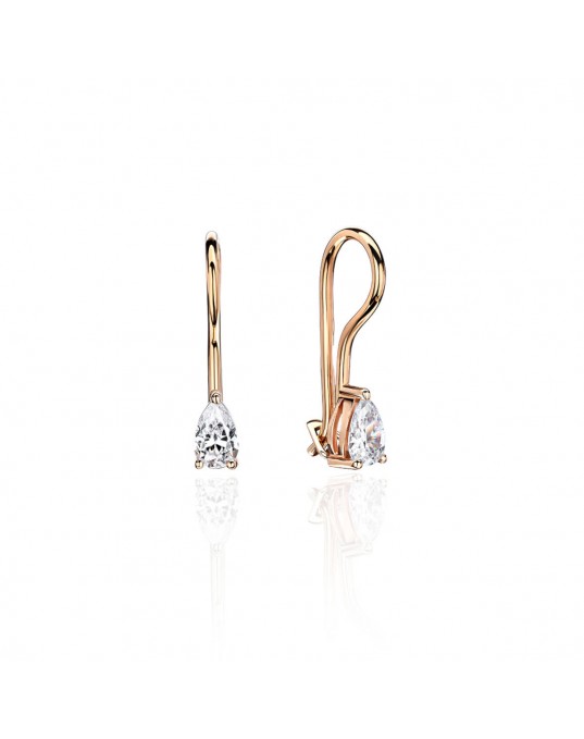 Серьги из красного золота 585 пробы с фианитами 01С114804. Размер: б/р