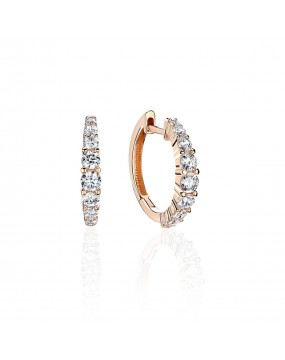 Серьги из красного золота 585 пробы с фианитами 01С1113732