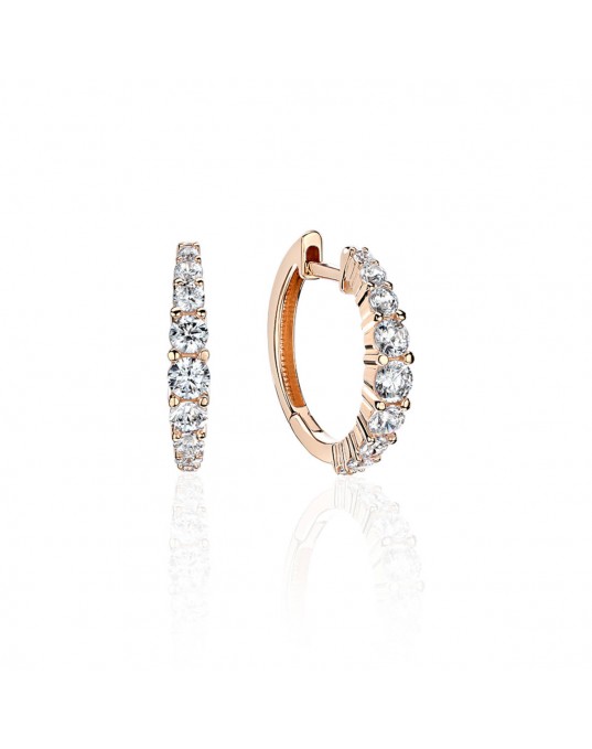 Серьги из красного золота 585 пробы с фианитами 01С1113732