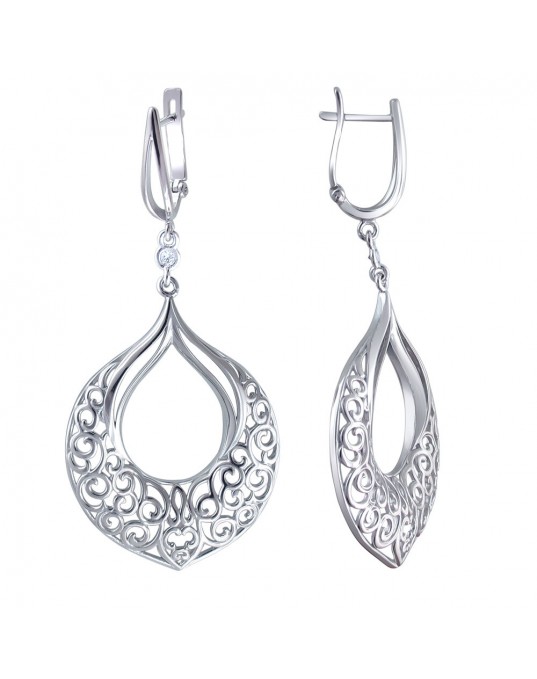 Серьги из серебра 925 пробы с фианитами 01С1510558