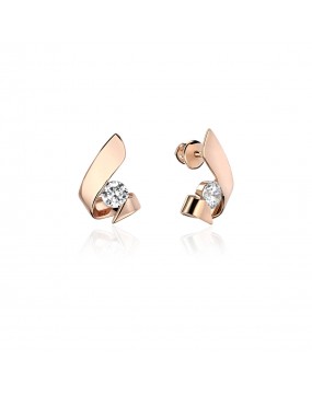 Серьги из красного золота 585 пробы с фианитами 01С1113803