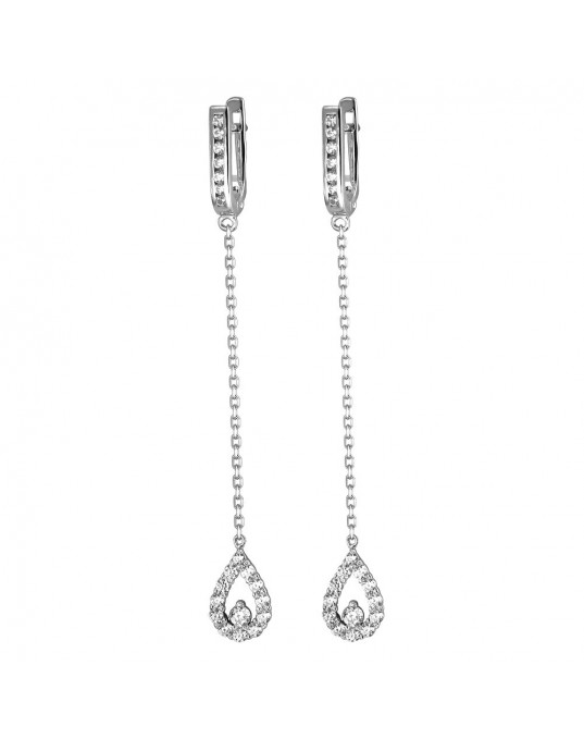 Серьги из серебра 925 пробы с фианитами 01С155656