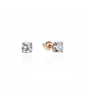 Серьги из красного золота 585 пробы с фианитами 01С114544