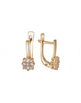 Серьги из красного золота 585 пробы с фианитами 01С118534. Размер: б/р