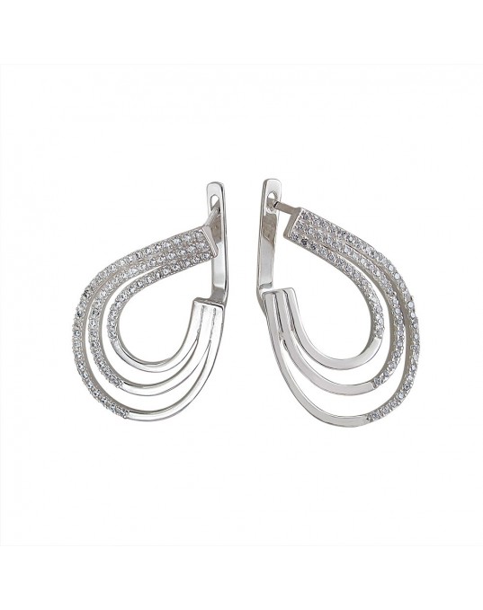 Серьги из серебра 925 пробы с фианитами 01С1510774