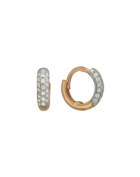 Серьги из красного золота 585 пробы с фианитами 01С114927