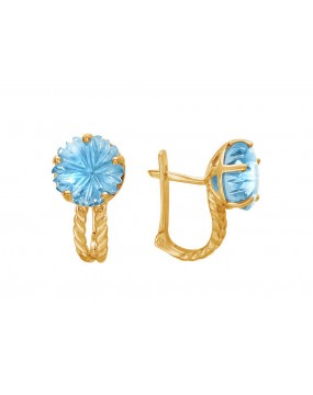Серьги из красного золота 585 пробы с топазами 01С316616-2