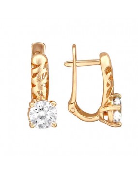 Серьги из золоченого серебра 925 пробы с фианитами 01С156530А